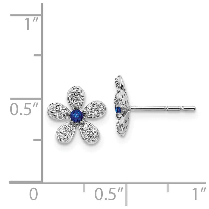 Earrings WB Choice Jewelry 14k White Gold Diamond and Sapphire EarringsWBCEM4046SA016WA Earrings WB Choice Jewelry 14k White Gold Diamond and Sapphire EarringsWBCEM4046SA016WA