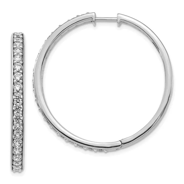 Earrings WB Choice Jewelry 14k White Gold Diamond Hinged Hoop EarringsWBCEM4268200WA