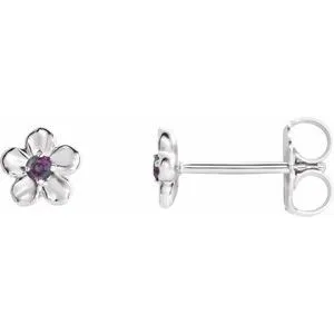 Earrings WB Choice Jewelry 14K White Youth Imitation June Birthstone Flower Earrings 86737625PSTWBC