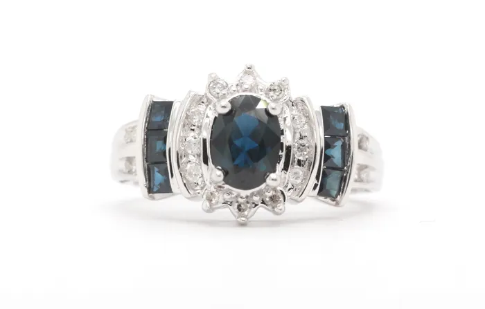Estate 10KW 140 Cttw Sapphire And Diamond Ring FULLERS PURCHASE FROM PUBLIC Rings Estate 10KW 140 Cttw Sapphire And Diamond Ring FULLERS PURCHASE FROM PUBLIC Rings