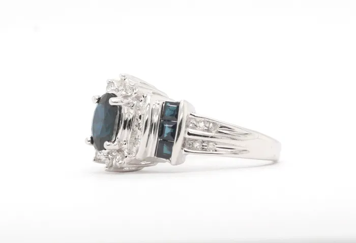 Estate 10KW 140 Cttw Sapphire And Diamond Ring FULLERS PURCHASE FROM PUBLIC Rings