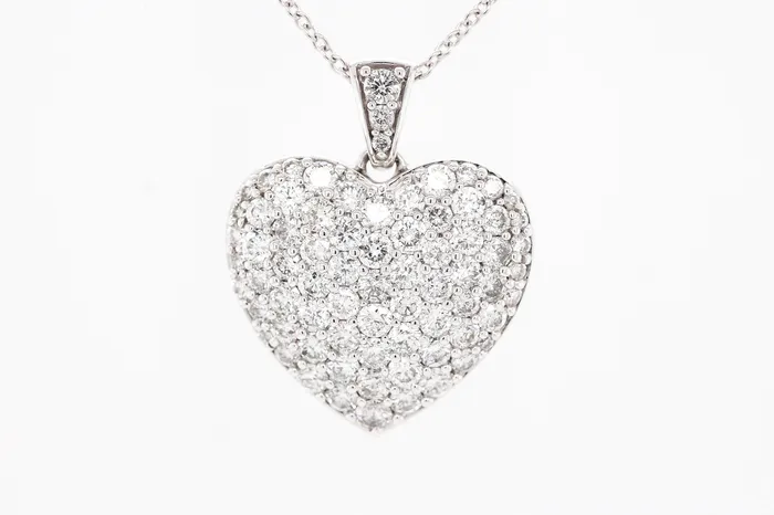 JASANI USA Necklaces 14KW 150 CTTW DIAMOND HEART PENDANT II1
