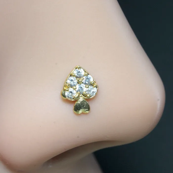 Karizma Jewels Rings Cute Small Gold Plated Women Nose Stud CZ Twisted nose ring 22g Karizma Jewels Rings Cute Small Gold Plated Women Nose Stud CZ Twisted nose ring 22g