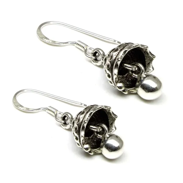 Karizma Jewels Traditional Indian jhumka dangle 925 Sterling Silver fish hook Earrings Earrings
