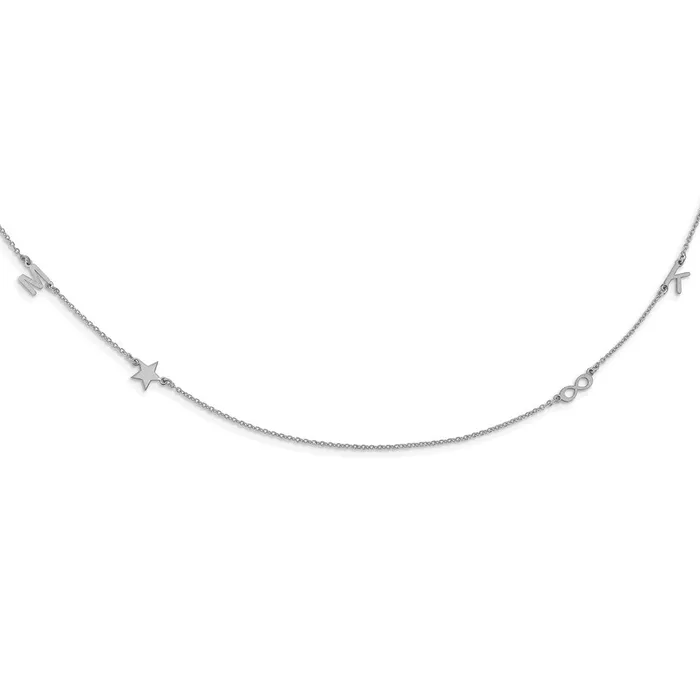 Necklaces WB Choice Jewelry 14KW 4 InitialSymbol NecklaceWBCXNA1289W
