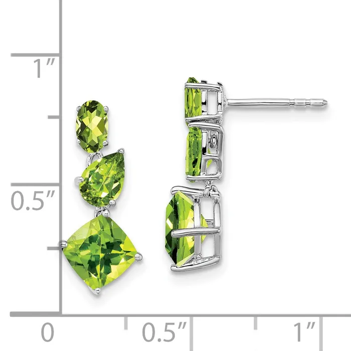 WB Choice Jewelry 14k White Gold Peridot Dangle EarringsWBCEM7457PEW Earrings WB Choice Jewelry 14k White Gold Peridot Dangle EarringsWBCEM7457PEW Earrings