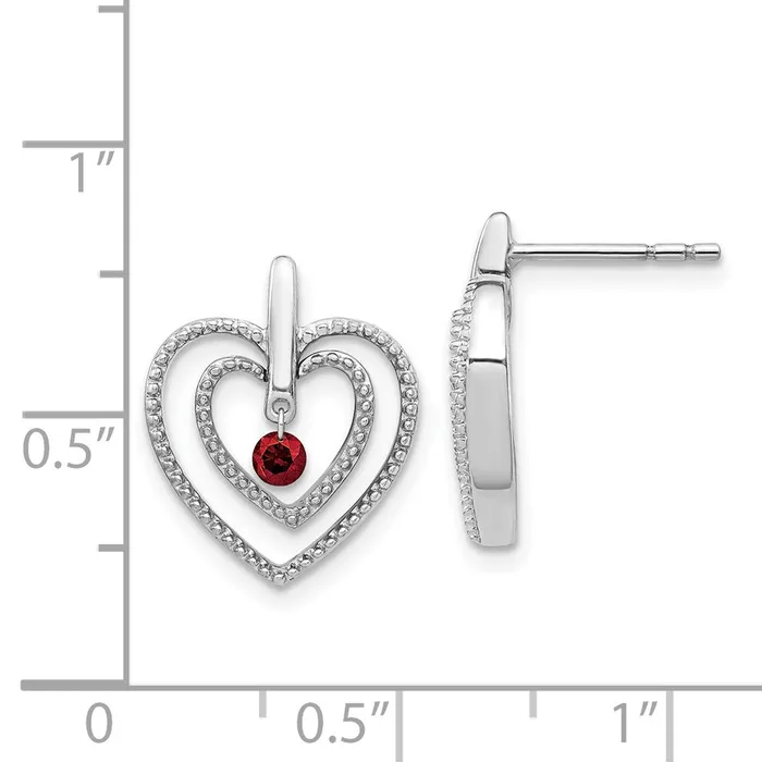 WB Choice Jewelry 14k White Gold Red Diamond Heart Post EarringsWBCEM5530013WA Earrings WB Choice Jewelry 14k White Gold Red Diamond Heart Post EarringsWBCEM5530013WA Earrings