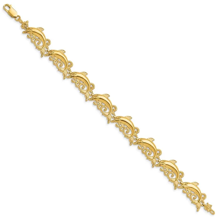 WB Choice Jewelry Bracelets 14k Dolphin BraceletWBCFB159675 WB Choice Jewelry Bracelets 14k Dolphin BraceletWBCFB159675