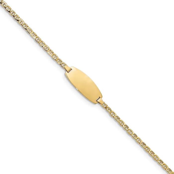 WB Choice Jewelry Bracelets 14k SemiSolid Oval Anchor ID BraceletWBCDCID1457 WB Choice Jewelry Bracelets 14k SemiSolid Oval Anchor ID BraceletWBCDCID1457