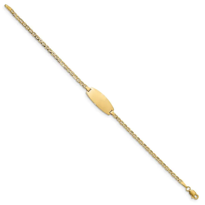 WB Choice Jewelry Bracelets 14k SemiSolid Oval Anchor ID BraceletWBCDCID1457 WB Choice Jewelry Bracelets 14k SemiSolid Oval Anchor ID BraceletWBCDCID1457