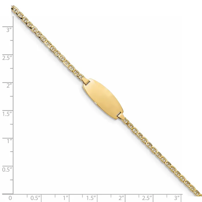 WB Choice Jewelry Bracelets 14k SemiSolid Oval Anchor ID BraceletWBCDCID1457 WB Choice Jewelry Bracelets 14k SemiSolid Oval Anchor ID BraceletWBCDCID1457