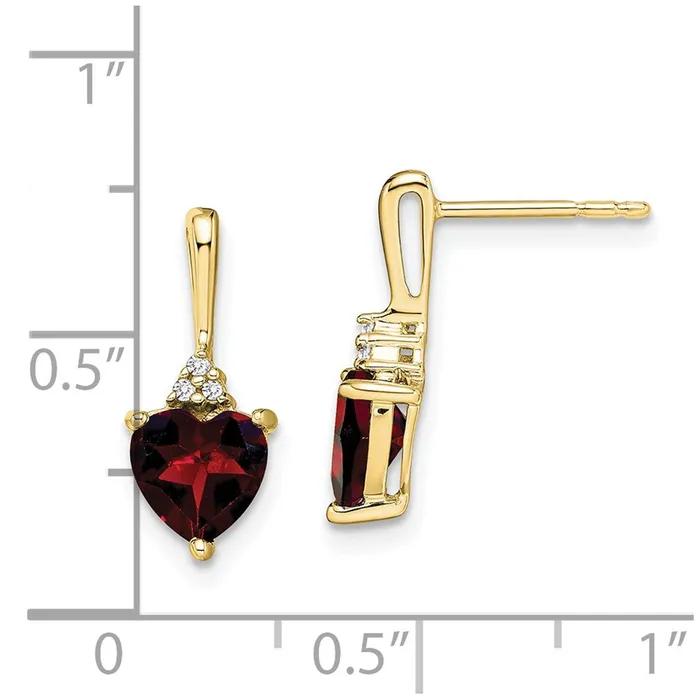 WB Choice Jewelry Earrings 10k Garnet and Diamond Heart EarringsWBCEM7029GA0031YA WB Choice Jewelry Earrings 10k Garnet and Diamond Heart EarringsWBCEM7029GA0031YA