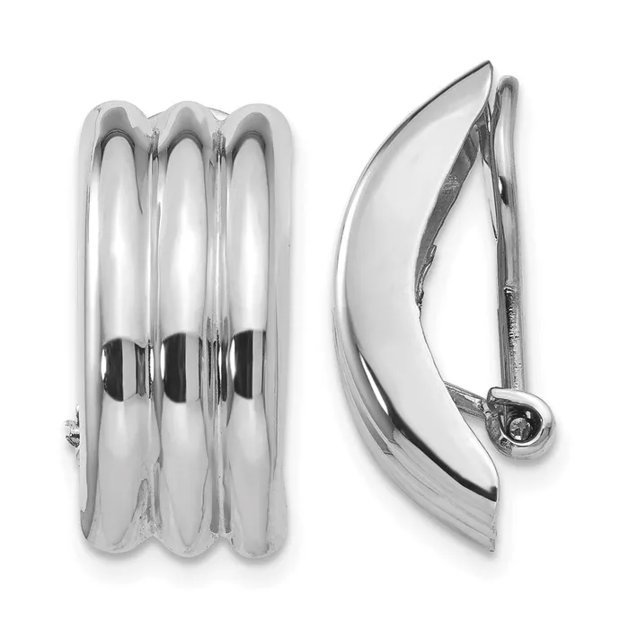 WB Choice Jewelry Earrings 14k White Gold Omega Clip Nonpierced EarringsWBCH872