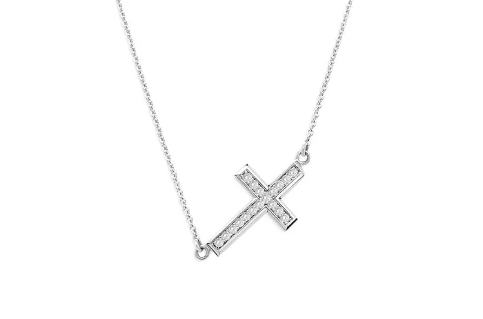 Albert Hern Necklaces Necklace 18kt Gold Diamonds Cross