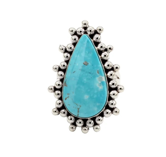 Blue Gem Turquoise Ring Artie Yellowhorse Rings