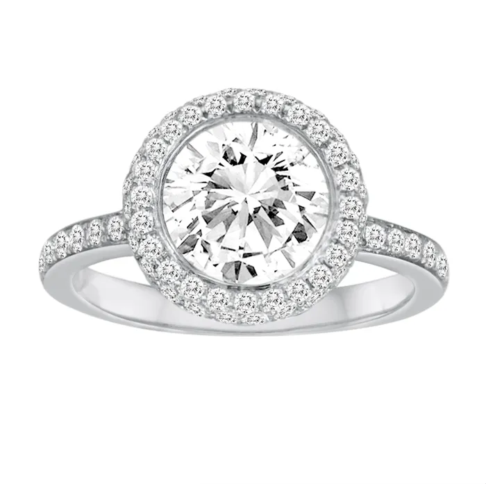 Cherie Dori Rings Double Halo Round Ring