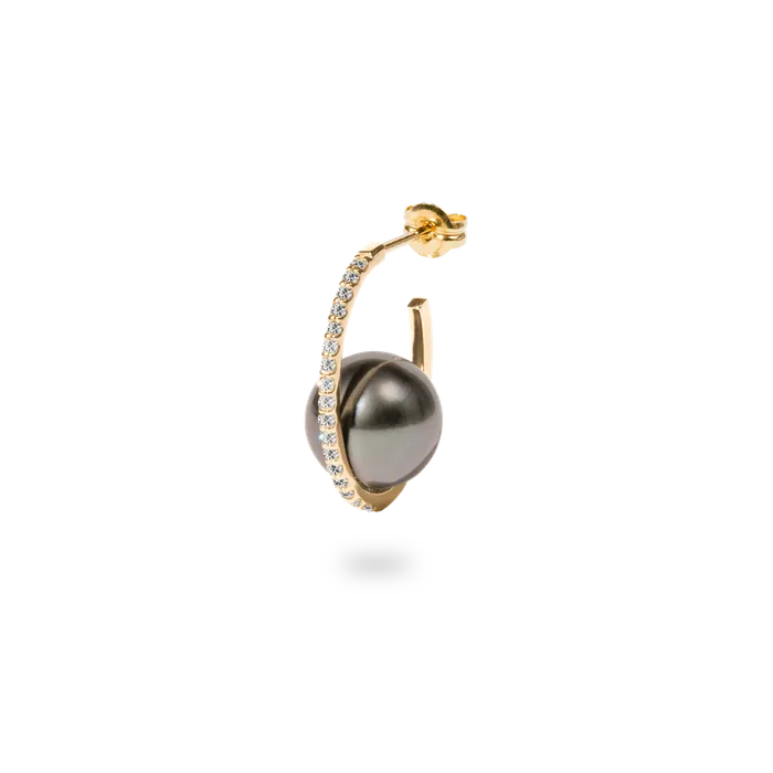 Earrings PRMAL Black Pearl Oval Earring M
