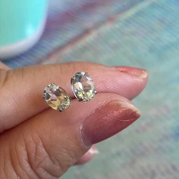 Earrings Vintage Paris Jewelry Aquamarine Earrings 14k White Gold Vintage