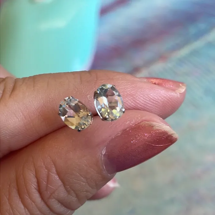 Earrings Vintage Paris Jewelry Aquamarine Earrings 14k White Gold Vintage