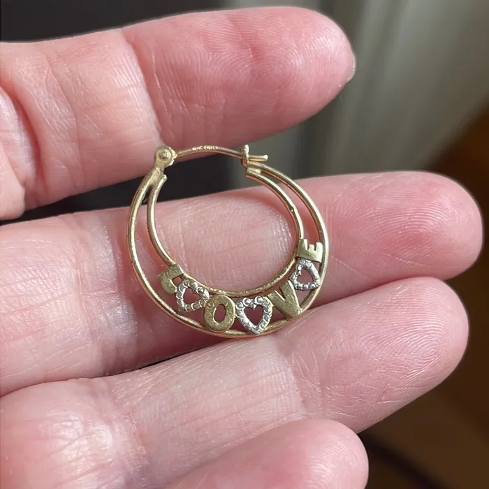 Earrings Vintage Paris Jewelry Love Gold Hoop Earrings 10k Gold Vintage