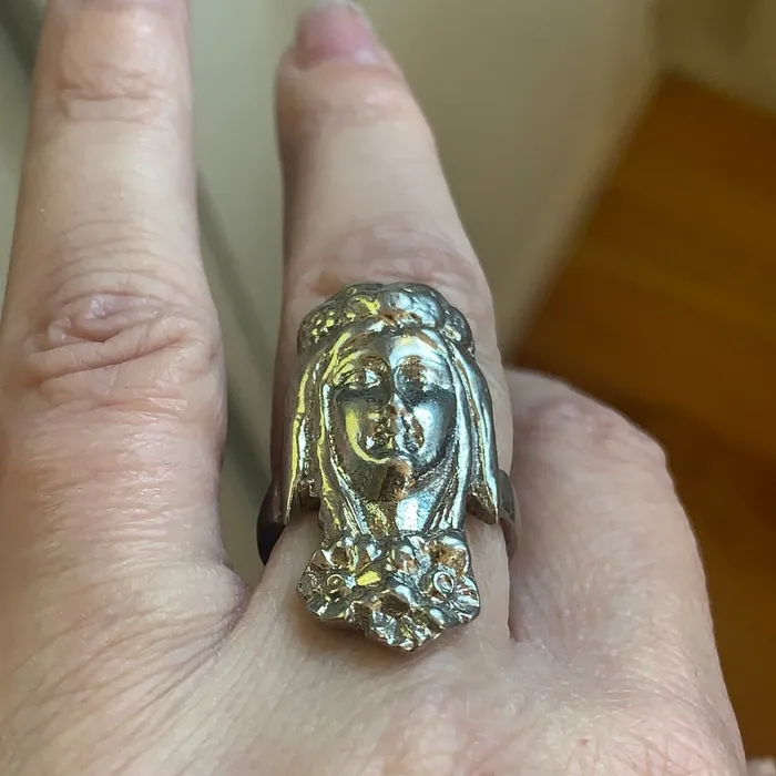 Love Vintage Paris Flower Goddess Ring Sterling Silver Vintage Rings