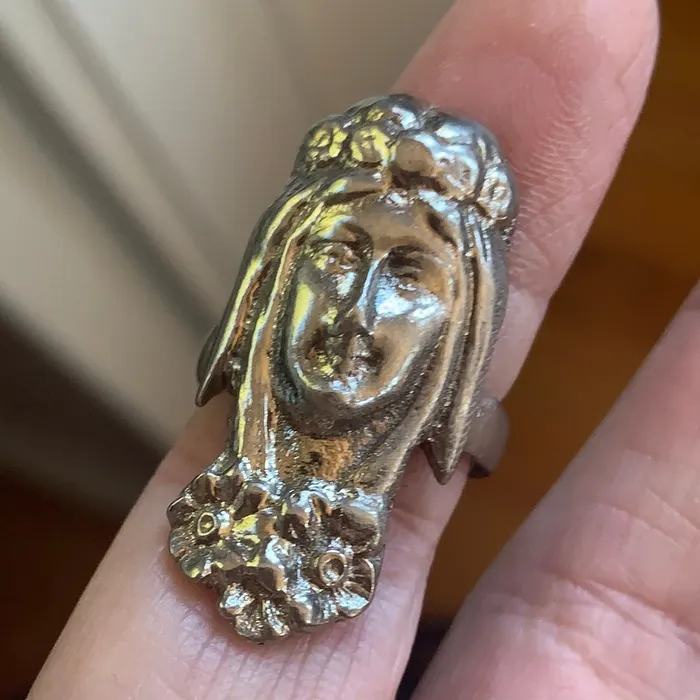 Love Vintage Paris Flower Goddess Ring Sterling Silver Vintage Rings