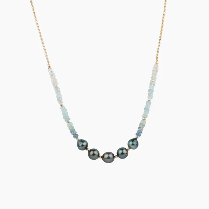 misha hawaii Necklaces Kai Ombr Tahitian Pearl Necklace