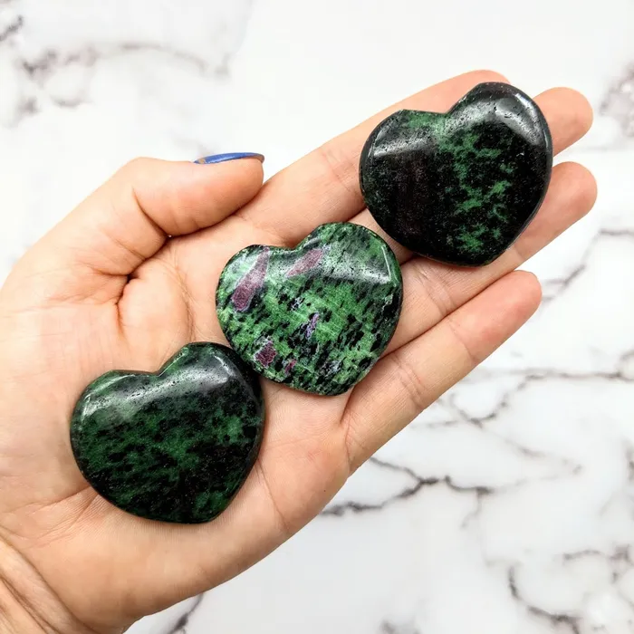 Necklaces Bliss Crystals Ruby Zoisite 17 Polished Heart LV1817