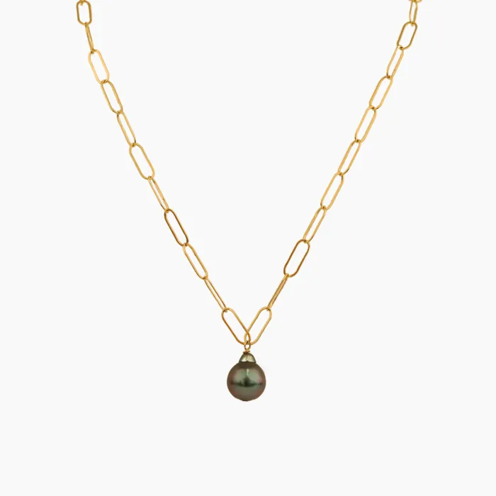 Necklaces misha hawaii Dana Tahitian Pearl Paperclip Necklace