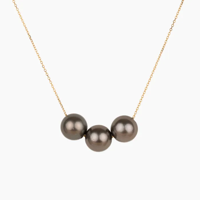 Necklaces misha hawaii Floating Triple Tahitian Pearl Necklace