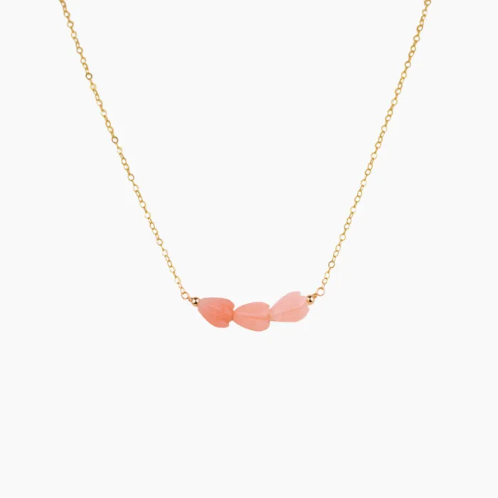 Necklaces misha hawaii Triple Pink Pikake Necklace