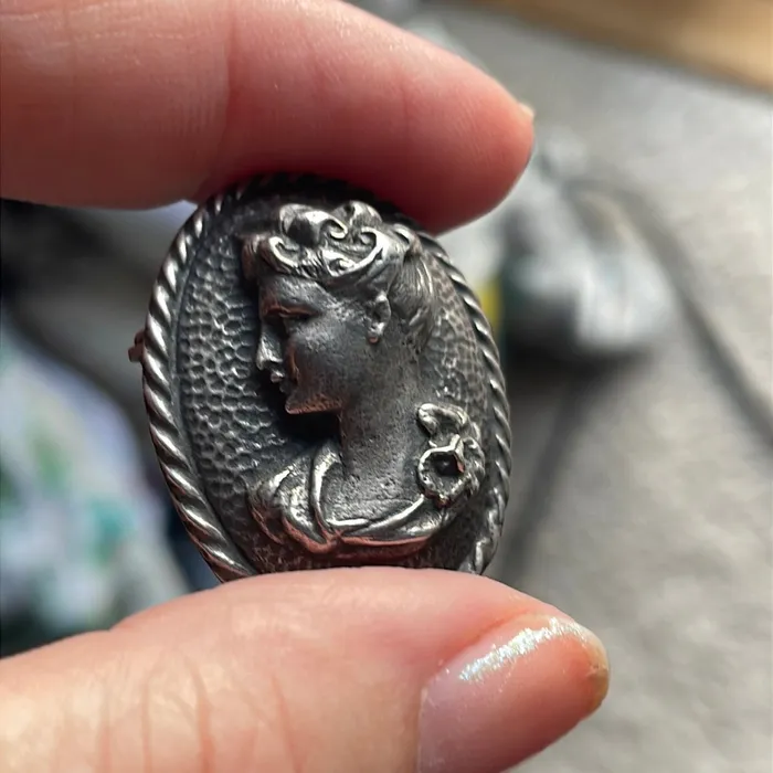Necklaces Vintage Paris Jewelry Nouveau Lady Raised Design PendantBrooch Sterling Silver Vintage Necklaces Vintage Paris Jewelry Nouveau Lady Raised Design PendantBrooch Sterling Silver Vintage