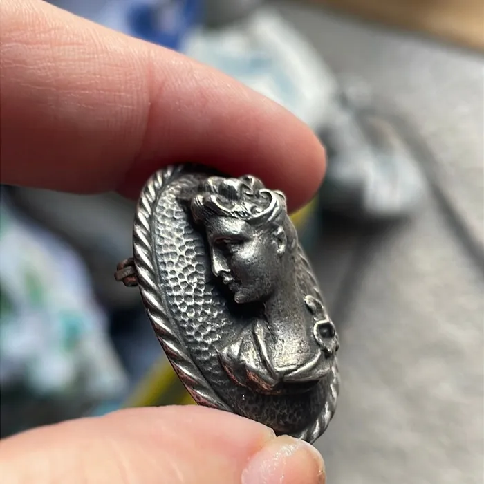 Necklaces Vintage Paris Jewelry Nouveau Lady Raised Design PendantBrooch Sterling Silver Vintage Necklaces Vintage Paris Jewelry Nouveau Lady Raised Design PendantBrooch Sterling Silver Vintage