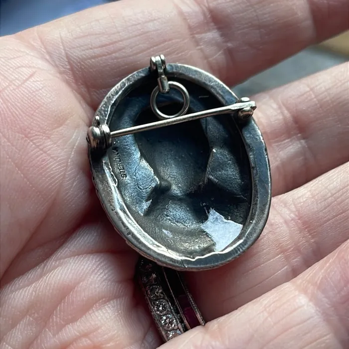 Necklaces Vintage Paris Jewelry Nouveau Lady Raised Design PendantBrooch Sterling Silver Vintage Necklaces Vintage Paris Jewelry Nouveau Lady Raised Design PendantBrooch Sterling Silver Vintage