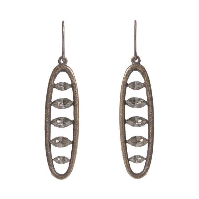 Rebel Designs Inc Earrings Open Oval Earrings with Navettes