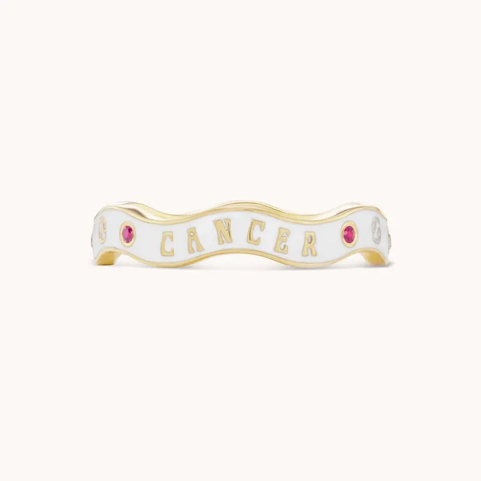 Rings Marlo Laz Cancer Zodiac Enamel Wave Ring III
