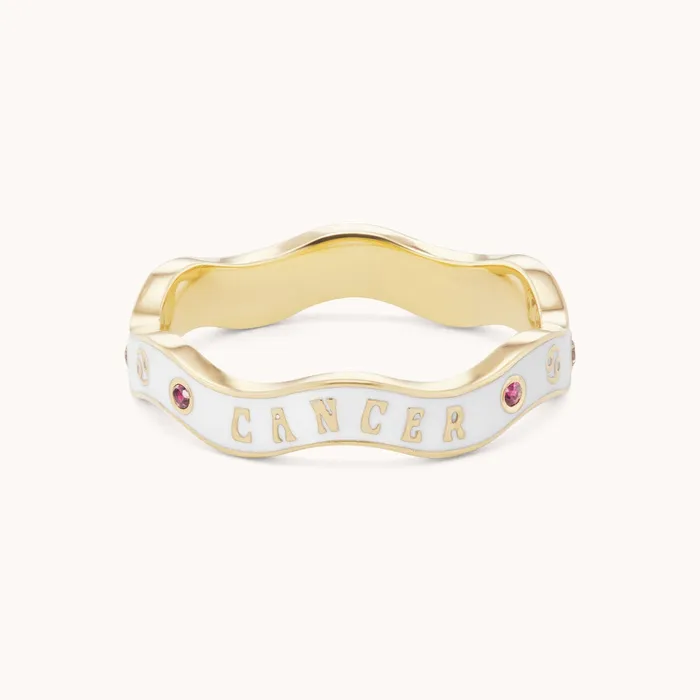 Rings Marlo Laz Cancer Zodiac Enamel Wave Ring III