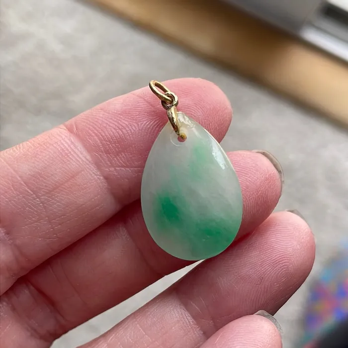 Vintage Paris Jewelry Earrings Jade Drop Pendant 14k Gold Vintage Vintage Paris Jewelry Earrings Jade Drop Pendant 14k Gold Vintage