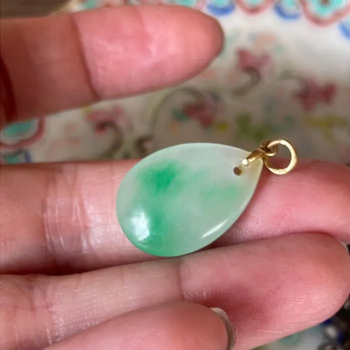 Vintage Paris Jewelry Earrings Jade Drop Pendant 14k Gold Vintage Vintage Paris Jewelry Earrings Jade Drop Pendant 14k Gold Vintage