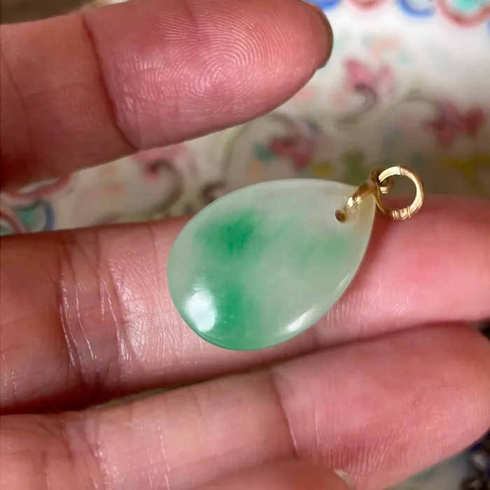 Vintage Paris Jewelry Earrings Jade Drop Pendant 14k Gold Vintage Vintage Paris Jewelry Earrings Jade Drop Pendant 14k Gold Vintage