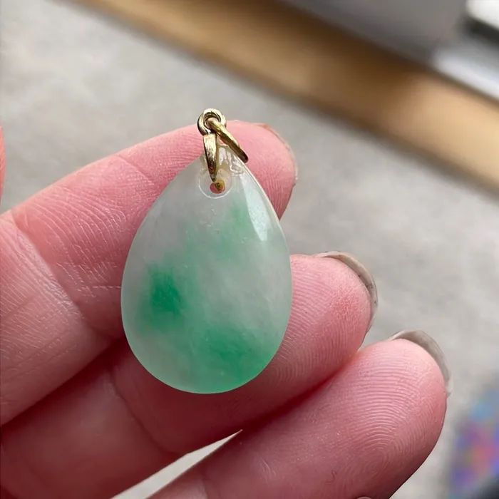 Vintage Paris Jewelry Earrings Jade Drop Pendant 14k Gold Vintage Vintage Paris Jewelry Earrings Jade Drop Pendant 14k Gold Vintage