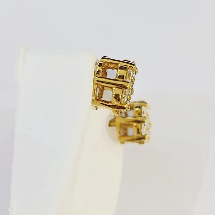 10k Yellow gold Flower Earrings with Real 152CT diamond screwbag Women studs Gold and Diamond Earrings
