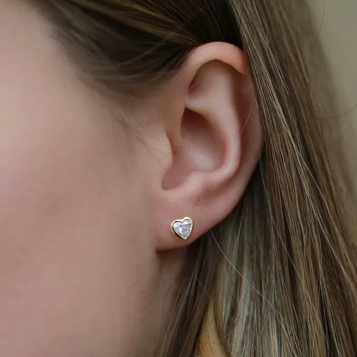 10kt Yellow Gold 100cttw Heart LabGrown Diamond Bezel Setting Stud Earrings Independent Jewellers Earrings 10kt Yellow Gold 100cttw Heart LabGrown Diamond Bezel Setting Stud Earrings Independent Jewellers Earrings