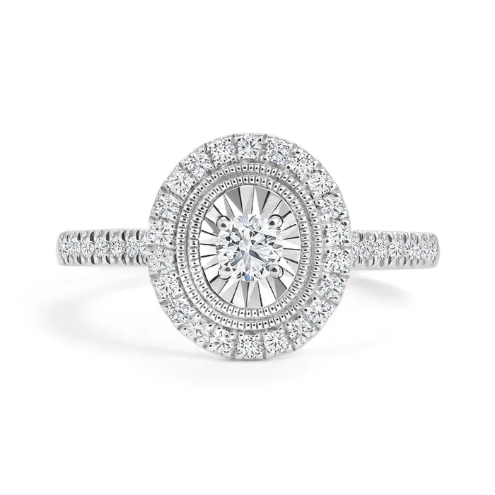 14kt White Gold 040cttw Oval Design Halo Engagement Ring Independent Jewellers Rings