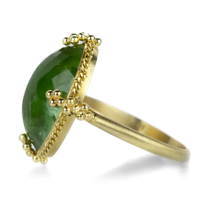 Amali Rings 18k Oval Faceted Green Tourmaline Ring Amali Rings 18k Oval Faceted Green Tourmaline Ring