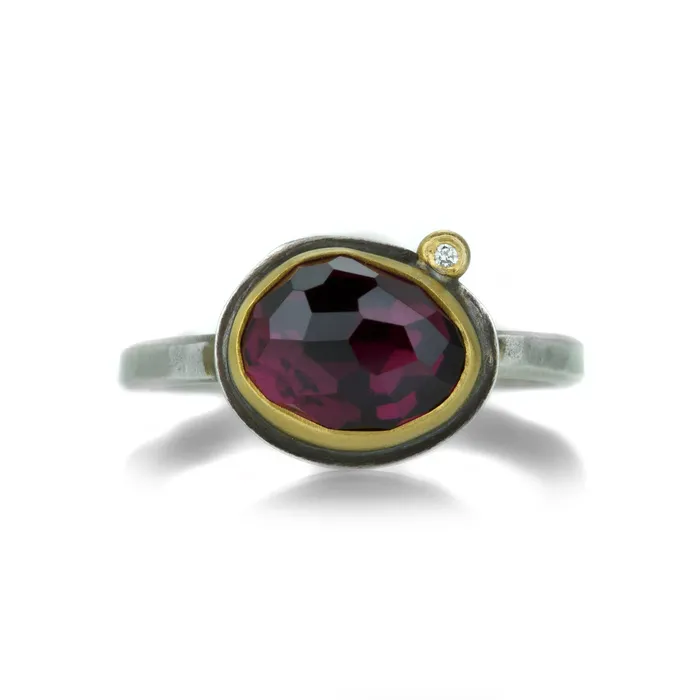 Ananda Khalsa Rings Small Rhodolite Garnet Ring