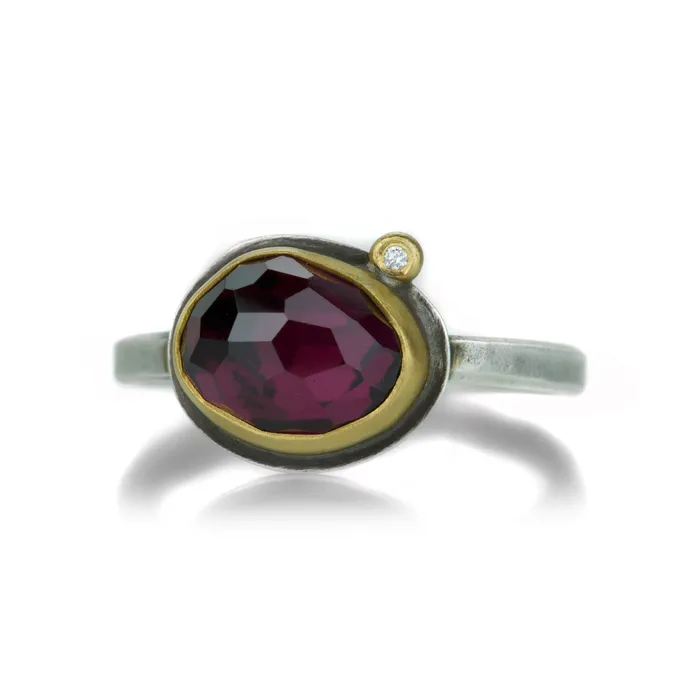 Ananda Khalsa Rings Small Rhodolite Garnet Ring