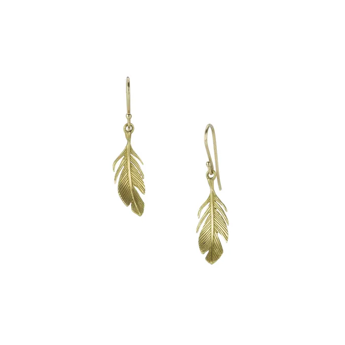 Annette Ferdinandsen Earrings 18k Yellow Gold Small Feather Earrings