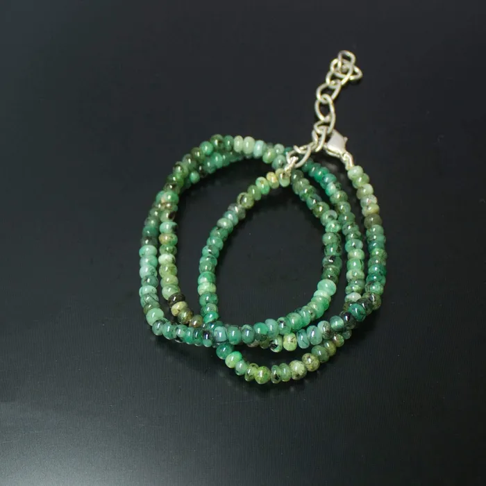 Beads Supplies USA Necklaces Natural Green Emerald Smooth Rondelle Necklace 3mm 4mm 18inches Beads Supplies USA Necklaces Natural Green Emerald Smooth Rondelle Necklace 3mm 4mm 18inches