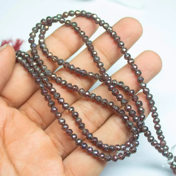 Beads Supplies USA Rings Natural Mystic Coated Red Garnet Faceted Round Cut Gemstone Loose Beads 4mm 4